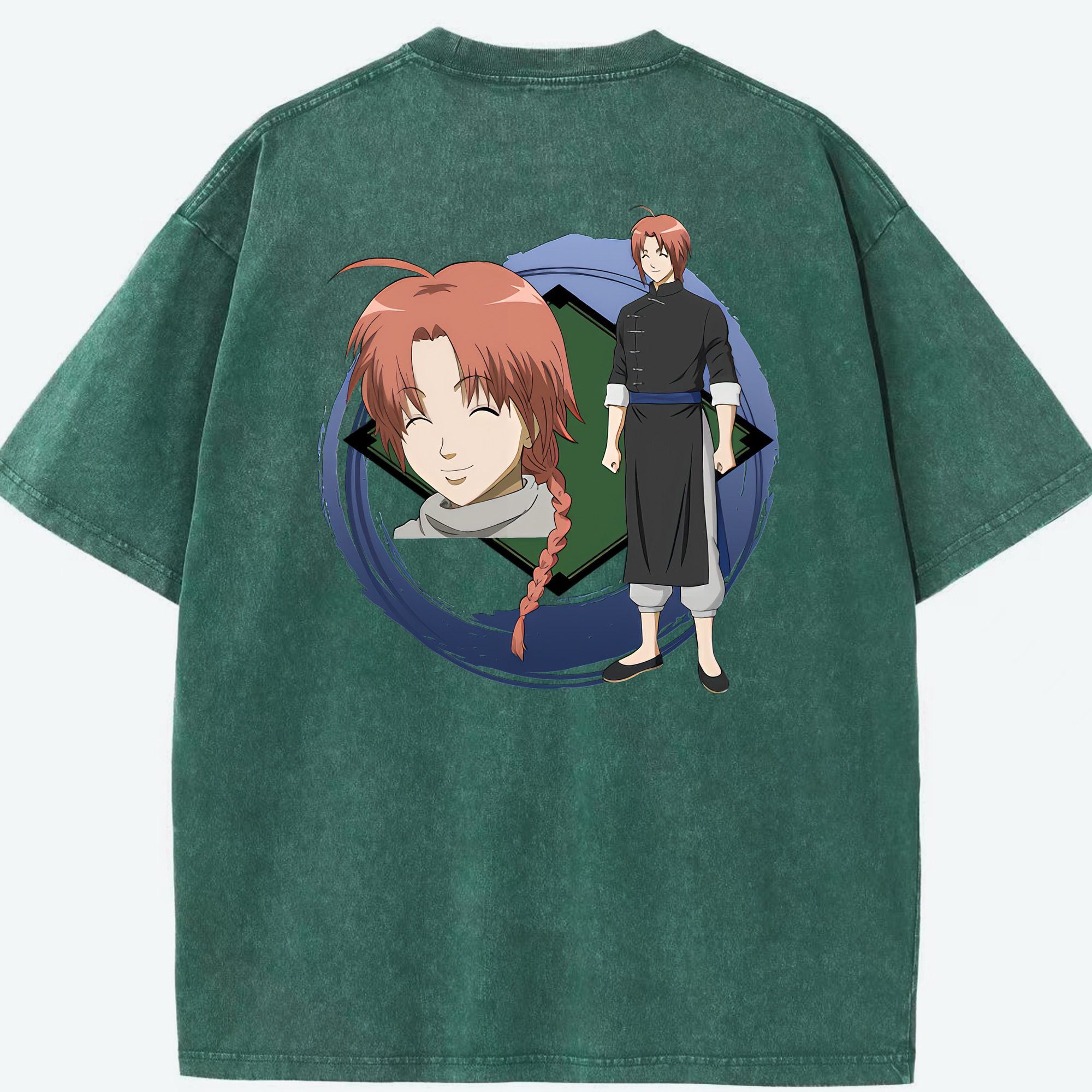 （画像用） ぎんたま 坂田銀時（さかたぎんとき） 神楽 志村新八（しむら しんぱち） GINTAMA Sakata Gintoki Kagura Shimura Shinpachi 綿100% ヴィンテージ風 半袖Tシャツ（背面プリント）